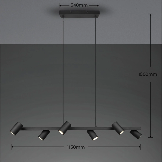 Lampa wisząca MARLEY – 302400632 excl. 6x GU10 · max. 35W TRIO