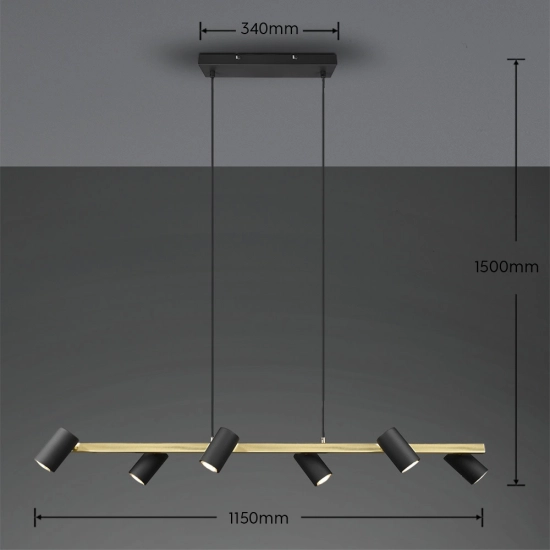 Lampa wisząca MARLEY – 302400680 excl. 6x GU10 · max. 35W TRIO