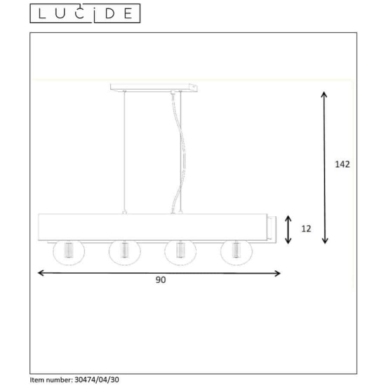 SURTUS Lampa wisząca E27 czarny 30474/04/30 Lucide - zdjęcie dodatkowe 2