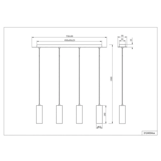 Lampa wisząca MARLEY – 312400432 TRIO