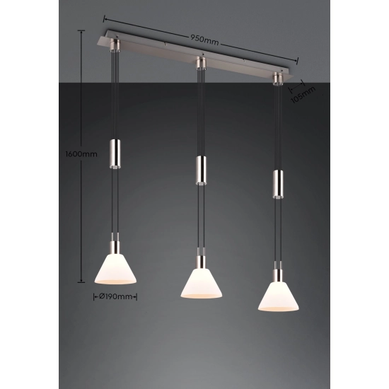 Lampa wisząca STANLEY – 319500307 excl. 3x E27 · max. 40W TRIO