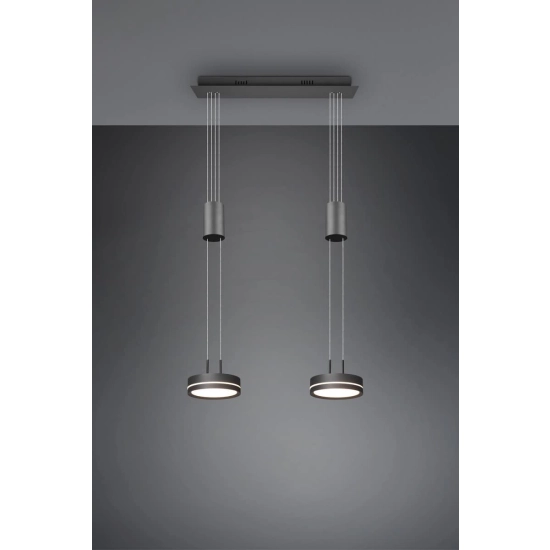 kinkiecik.pl Lampa wisząca 2L LED antracyt FRANKLIN 326510242 TRIO