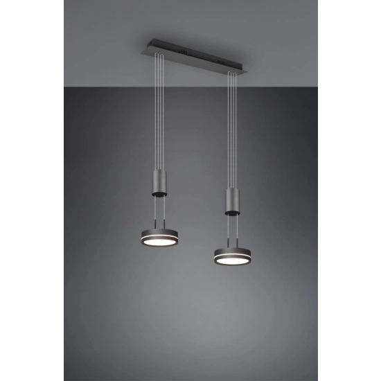 kinkiecik.pl Lampa wisząca 2L LED antracyt FRANKLIN 326510242 TRIO