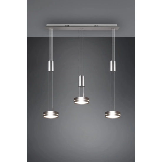 kinkiecik.pl Lampa wisząca 3L LED nikiel FRANKLIN 326510307 TRIO