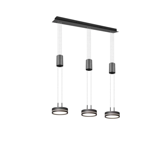 kinkiecik.pl Lampa wisząca 3L LED antracyt FRANKLIN 326510342 TRIO