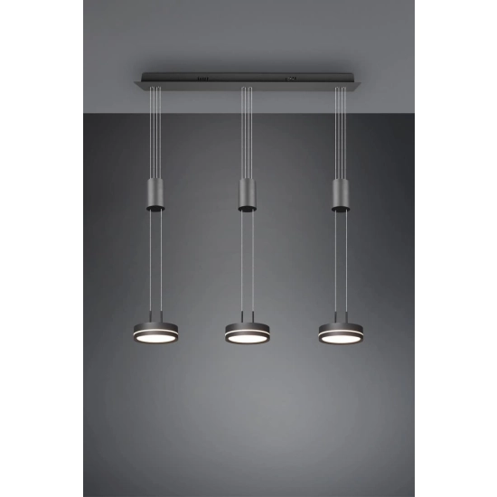 kinkiecik.pl Lampa wisząca 3L LED antracyt FRANKLIN 326510342 TRIO