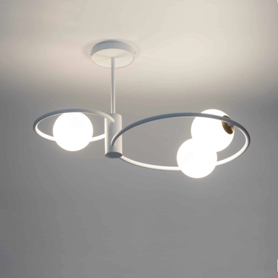 kinkiecik.pl Lampa sufitowa okręgi kule biała Sigma Lighting – AQUA 3 33466