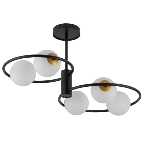 kinkiecik.pl Lampa sufitowa okręgi kule czarna Sigma Lighting – AQUA 5 33468