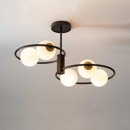 Lampa sufitowa okręgi kule czarna Sigma Lighting – AQUA 5 33468 - zdjęcie produktu