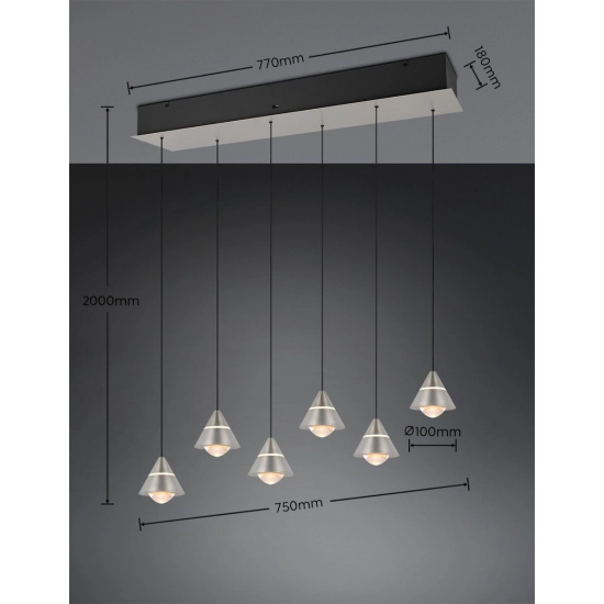 ROMEO – 337010607 incl. 6x SMD, 7W · 6x 700lm, 2300+3000+4000K TRIO