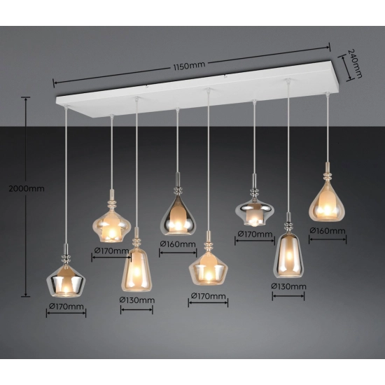 ALDEA – 349400817 excl. 8x E14 · max. 10W TRIO