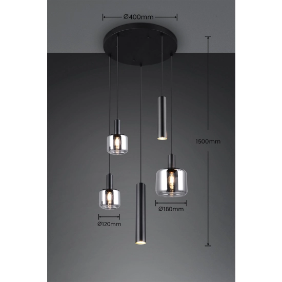 MATARO – 364130532 excl. 1x E27 · max. 10W excl. 2x E14 · max. 10W excl. 2x GU10 · max. 25W TRIO