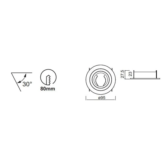 Lampa wpuszczana Mantra Basic GU10 7742MA - zdjęcie dodatkowe 1