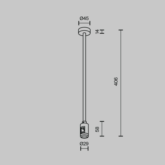 Mocowanie sufitowe Medium pojedyncze 360 mm Flarity TRA158C-SL1-BS Maytoni - zdjęcie dodatkowe 3