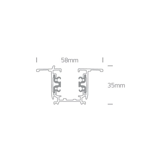 Szyna podtynkowa Square Track Recessed 300 cm 40003R/W ONE LIGHT
