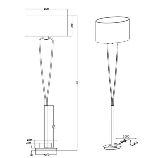 Lampa podłogowa PARIS II – 400200107 TRIO