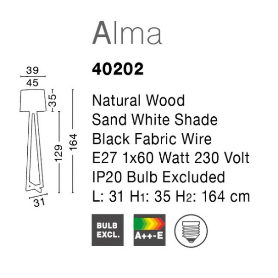 Lampa podłogowa MATARO LE42099 Luces Exclusivas - zdjęcie dodatkowe 2