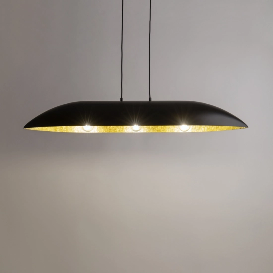 Lampa Wisząca Czarna Złota GONDOLA L 40632 SIGMA