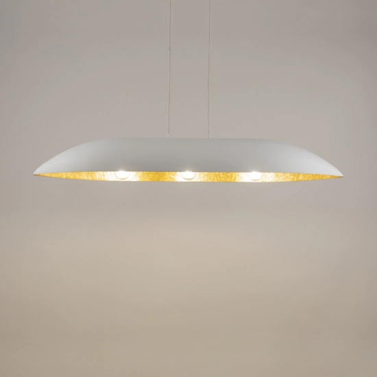 Lampa Wisząca Biała Złota GONDOLA L 40636 SIGMA