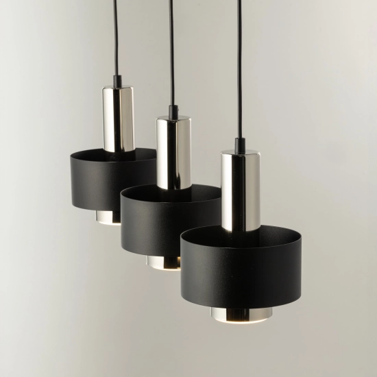 RIF LUX 3 czarny/srebrny Lampa wisząca 40716 Sigma
