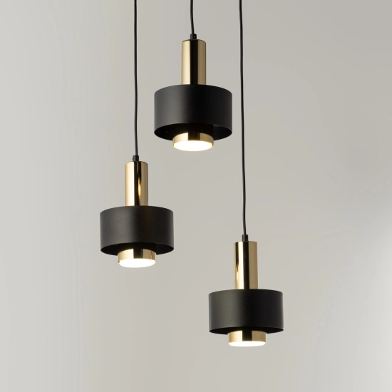 RIF LUX 3 KOŁO czarny/złoty Lampa wisząca 40721 Sigma