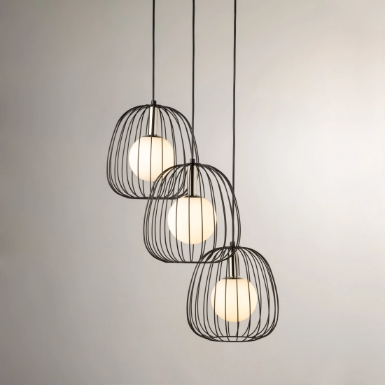 BELL 3 Lampa wisząca czarny/srebrny 40725 Sigma