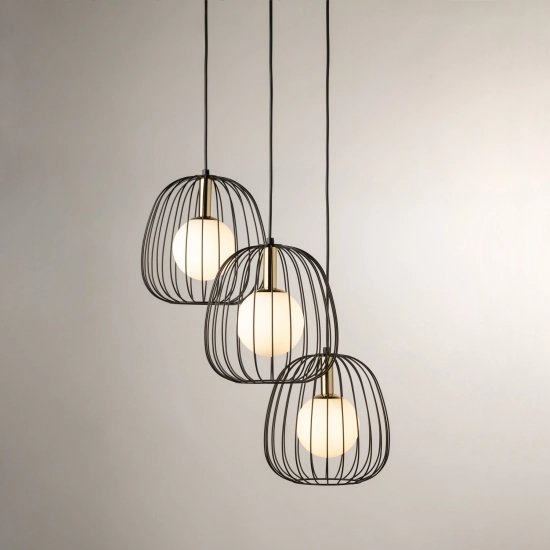 BELL 3 Lampa wisząca czarny/złoty 40729 Sigma