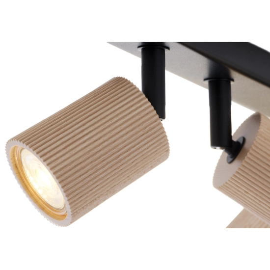 Plafon OPTIC wood ruchomy 3 czarny / drewno naturalne 41882 Sigma