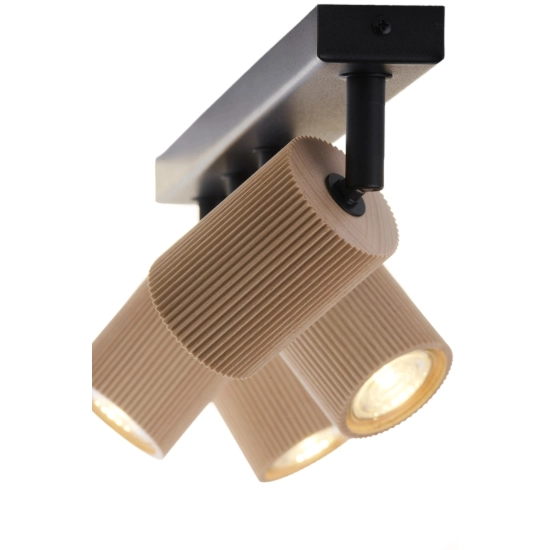 Plafon OPTIC wood ruchomy 4 czarny / drewno naturalne 41883 Sigma
