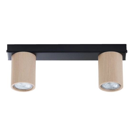 Plafon OPTIC wood S2 czarny / drewno naturalne 41889 Sigma - zdjęcie produktu