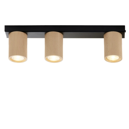 Plafon OPTIC wood S3 czarny / drewno naturalne 41890 Sigma - zdjęcie produktu