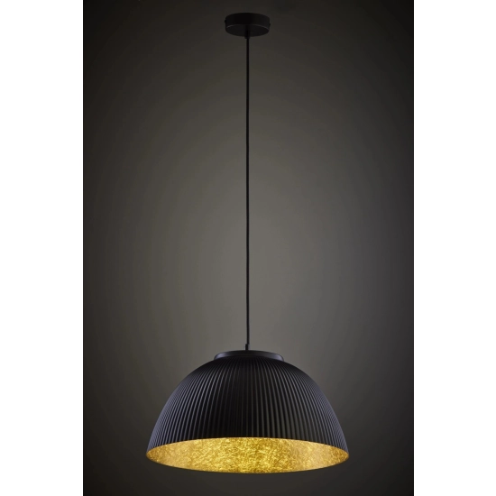 Lampa wisząca LADY ryflowana czarny złoty 41923 Sigma