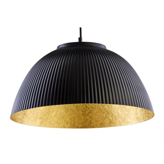 Lampa wisząca LADY ryflowana czarny złoty 41923 Sigma