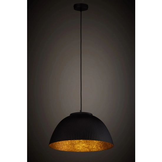 Lampa wisząca LADY ryflowana czarny miedziany 41925 Sigma