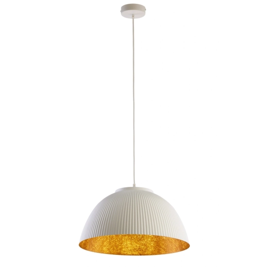 Lampa wisząca LADY ryflowana biały miedziany 41931 Sigma