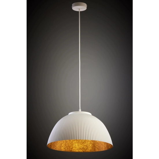 Lampa wisząca LADY ryflowana biały miedziany 41931 Sigma