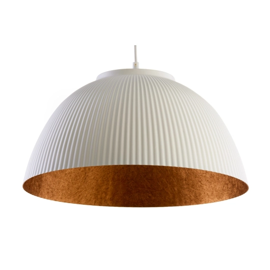 Lampa wisząca LADY ryflowana biały miedziany 41931 Sigma