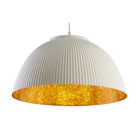 Lampa wisząca LADY ryflowana biały miedziany 41931 Sigma