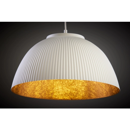 Lampa wisząca LADY ryflowana biały miedziany 41931 Sigma