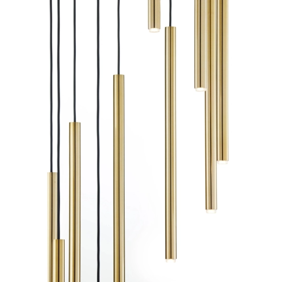 Lampa wisząca SOPEL 10 ANTRESOLA kaskada czarny złoty 42054 Sigma