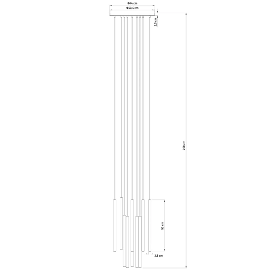 Lampa wisząca SOPEL 10 ANTRESOLA dwa poziomy czarny złoty 42056 Sigma