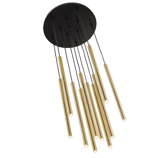 Lampa wisząca SOPEL 10 ANTRESOLA dwa poziomy czarny złoty 42056 Sigma