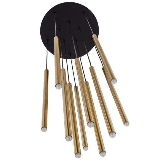 Lampa wisząca SOPEL 10 ANTRESOLA dwa poziomy czarny złoty 42056 Sigma