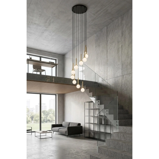 Lampa wisząca DAISY 10 ANTRESOLA złoty biały 42057 Sigma