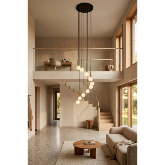 Lampa wisząca DAISY 10 ANTRESOLA złoty biały 42057 Sigma