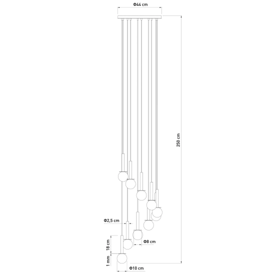 Lampa wisząca DAISY 10 ANTRESOLA złoty biały 42057 Sigma