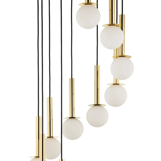 Lampa wisząca DAISY 10 ANTRESOLA złoty biały 42057 Sigma