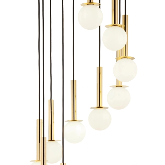Lampa wisząca DAISY 10 ANTRESOLA złoty biały 42057 Sigma