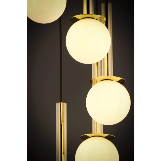 Lampa wisząca DAISY 10 ANTRESOLA złoty biały 42057 Sigma