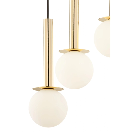 Lampa wisząca DAISY 10 ANTRESOLA złoty biały 42057 Sigma